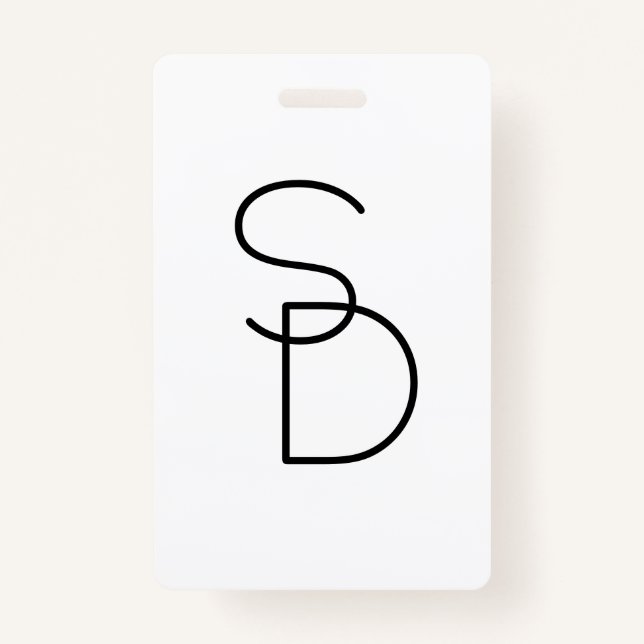 Modern Looking Overlapping Initials Badge (Front)
