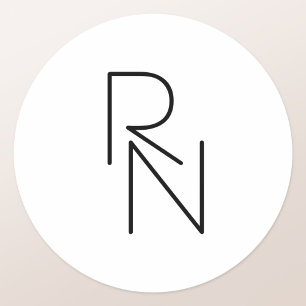Modern Looking Overlapping Initials Classic Round Sticker