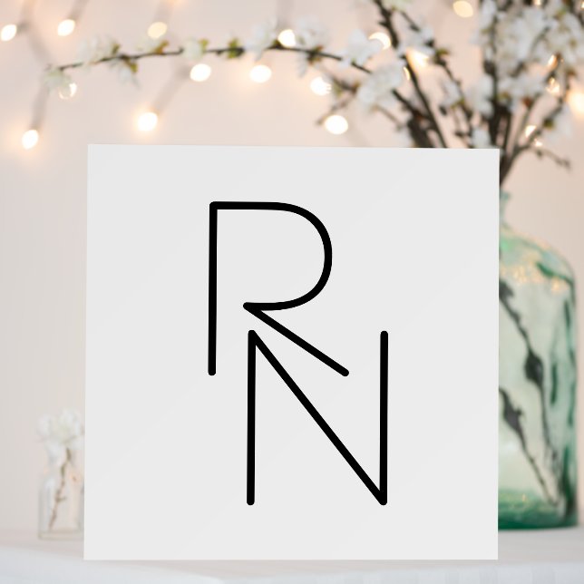 Modern Looking Overlapping Initials Foam Board (In Situ (Wedding))