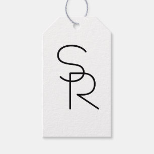 Modern Looking Overlapping Initials Gift Tags