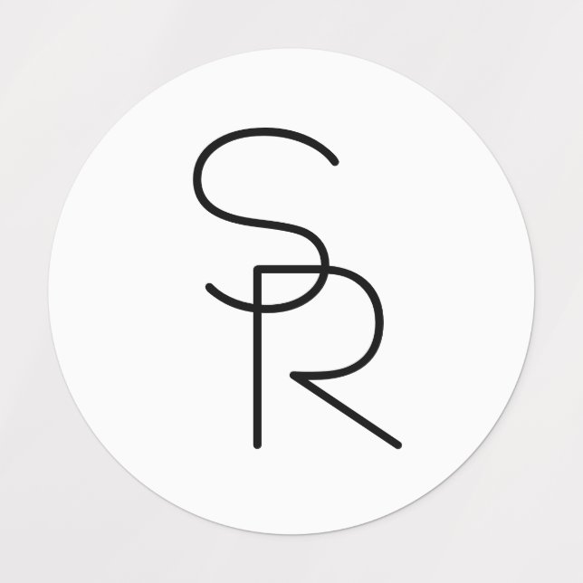 Modern Looking Overlapping Initials Labels (Design 1)