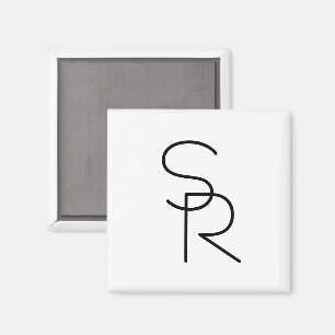 Modern Looking Overlapping Initials Magnet