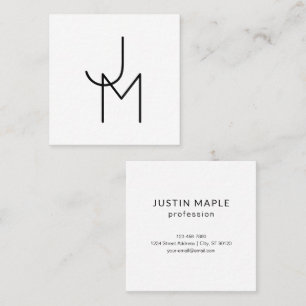 Modern Looking Overlapping Initials Square Business Card