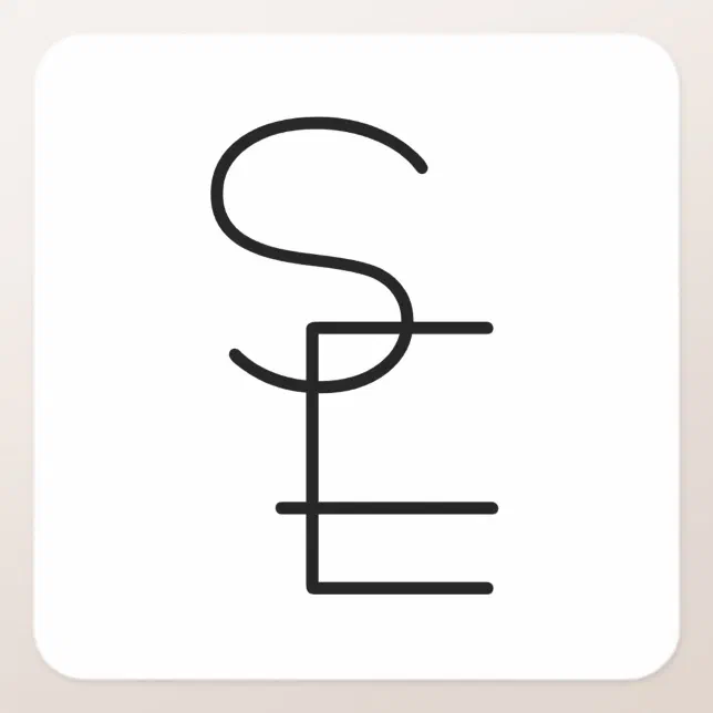 R R Initials Overlap Modern Looking Overlapping Initials Square Sticker | Zazzle