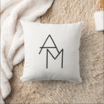 Modern Looking Overlapping Initials Throw Pillow<br><div class="desc">Modern,  overlapping initials,  customize as you like!</div>