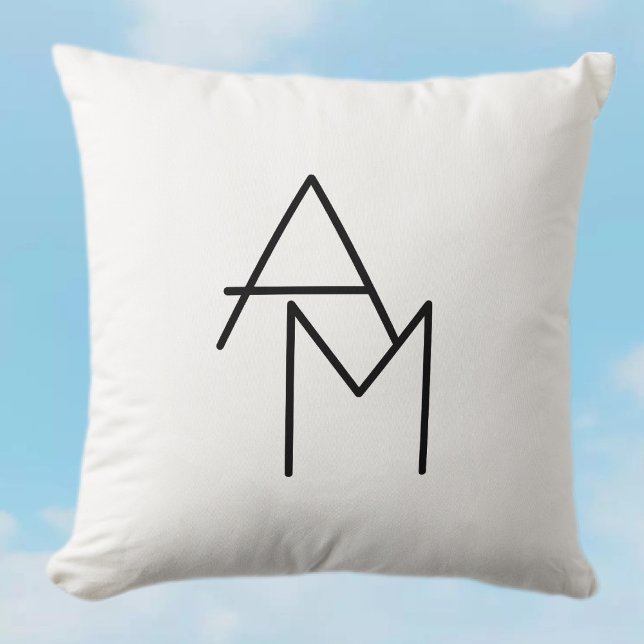 Modern Looking Overlapping Initials Throw Pillow (Creator Uploaded)