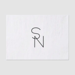 Modern Looking Overlapping Initials Tissue Paper