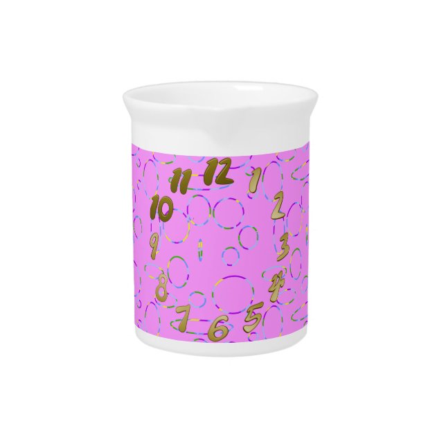 Modern Loops Pink Magenta Porcelain Pitcher (Front)