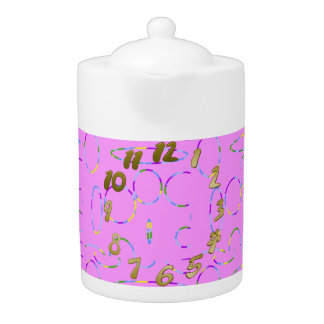 Modern Loops Pink Magenta Teapot