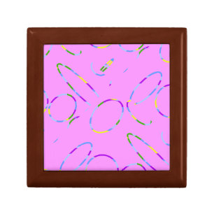 Modern Loops Pink Wooden Jewelry Keepsake Box