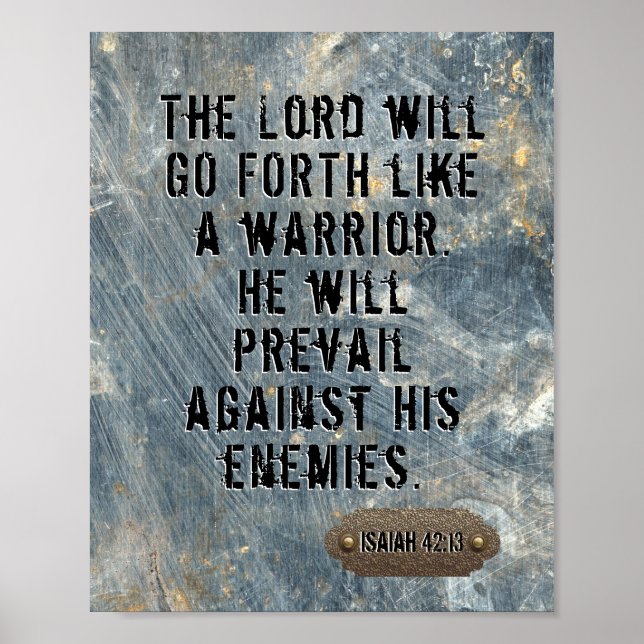 Modern Lord Will Go Forth Bible Quote Masculine Poster (Front)