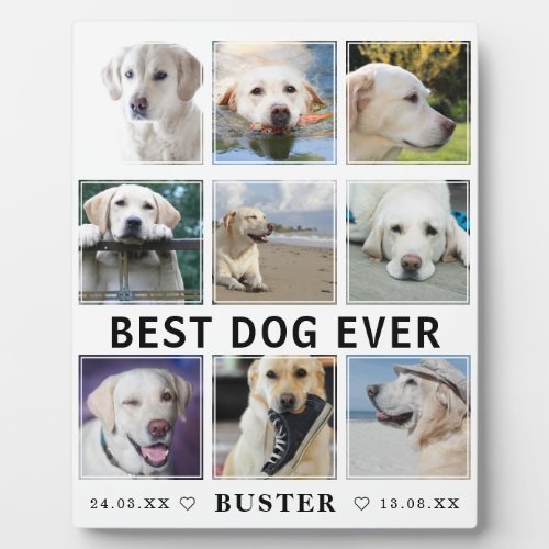 Modern Loss of Pet  Best Dog Ever Photo Collage Plaque