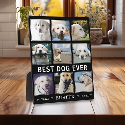 Modern Loss of Pet  Best Dog Ever Photo Collage Plaque