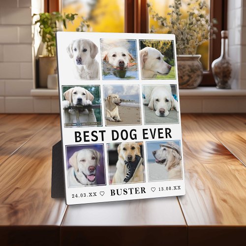 Modern Loss of Pet  Best Dog Ever Photo Collage Plaque