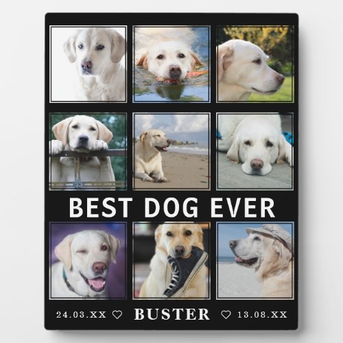 Modern Loss of Pet  Best Dog Ever Photo Collage Plaque