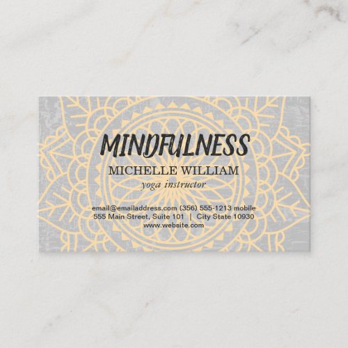 Modern Lotus Flower Marbled Gray Business Card