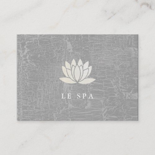 Modern Lotus Flower Marbled Gray Business Card