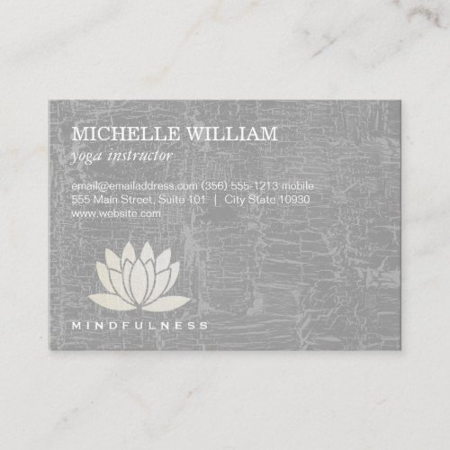 Modern Lotus Flower Marbled Gray Business Card