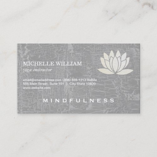 Modern Lotus Flower Marbled Gray Business Card