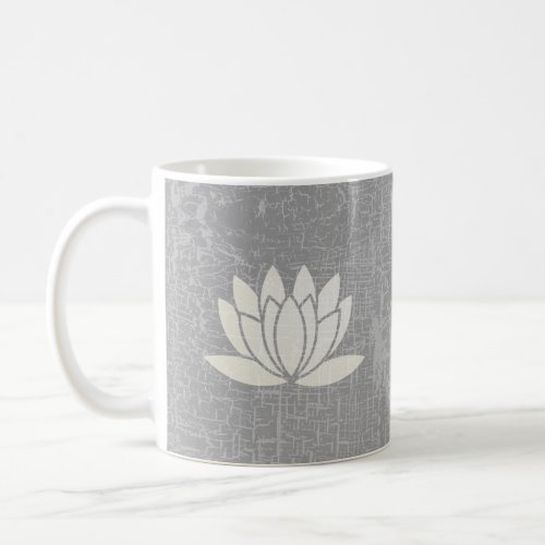 Modern Lotus Flower Marbled Gray Coffee Mug