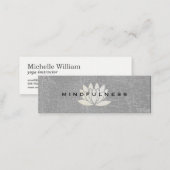 Modern Lotus Flower Marbled Gray Mini Business Card (Front/Back)