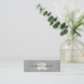 Modern Lotus Flower Marbled Gray Mini Business Card (Standing Front)
