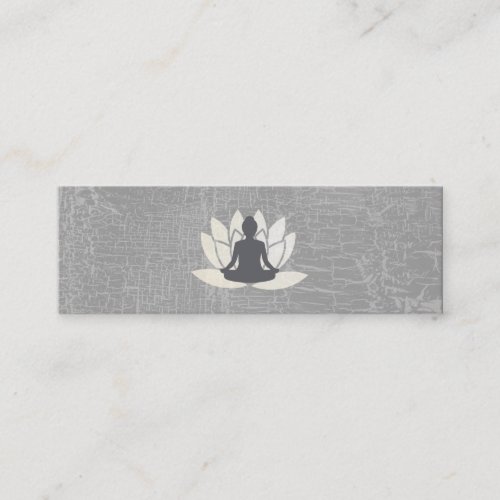 Modern Lotus Flower Marbled Gray Mini Business Card