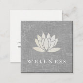 Modern Lotus Flower Marbled Gray Square Business Card (Front/Back)