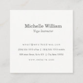 Modern Lotus Flower Marbled Gray Square Business Card (Back)