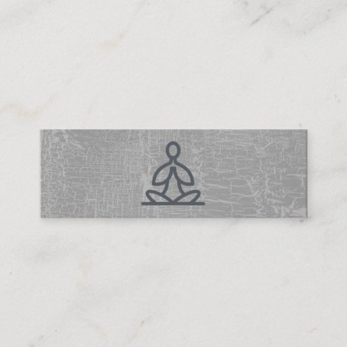 Modern Lotus Flower Marbled Gray  Yoga Teacher Mini Business Card