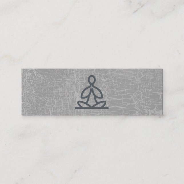 Modern Lotus Flower Marbled Gray | Yoga Teacher Mini Business Card (Front)