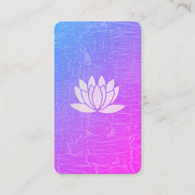 Modern Lotus Flower Purple Marbled Business Card (Front)