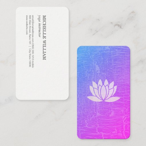 Modern Lotus Flower Purple Marbled Business Card | Zazzle