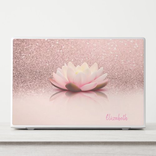 Modern Lotus Rose Gold Glitter Ombre HP Laptop Skin
