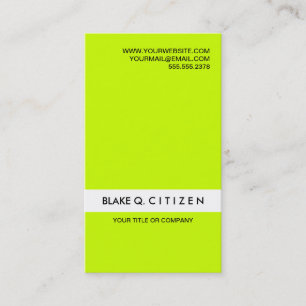 Modern Loud Neon Green Business Card