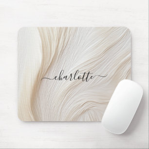 modern, lounge, elegant, waves, monogram mouse pad