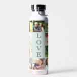 Modern Love 10 Photo Collage Mint Water Bottle<br><div class="desc">A pastel mint green photo collage water bottle to celebrate your family or others you love. You can personalize with 10 pictures. "LOVE" is written down the middle in elegant typography.</div>