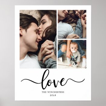 Modern Love 16x20 3 Photo Collage Poster by PinkMoonDesigns at Zazzle