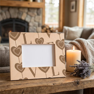 Modern LOVE and Hearts Strings Art Engraved Frames
