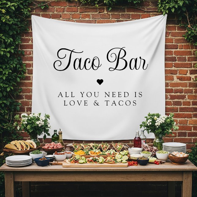 Modern Love and Tacos Bridal Fiesta Sign Tapestry (Creator Uploaded)