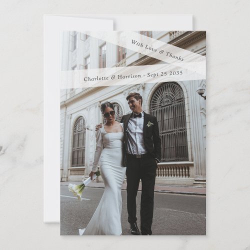 Modern Love and Thanks Photo Paper Tape Wedding Thank You Card