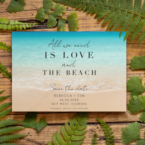 Modern Love and the Beach Wedding Photo  Save The Date