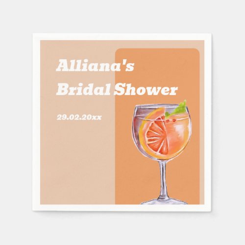 Modern Love at First Spritz Bridal Shower  Napkins