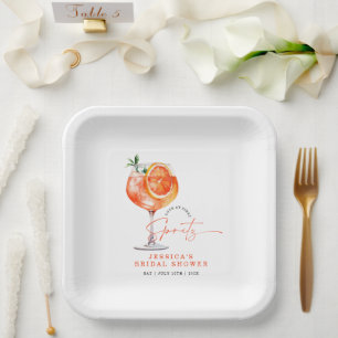 Modern Love At First Spritz Bridal Shower  Paper Plates