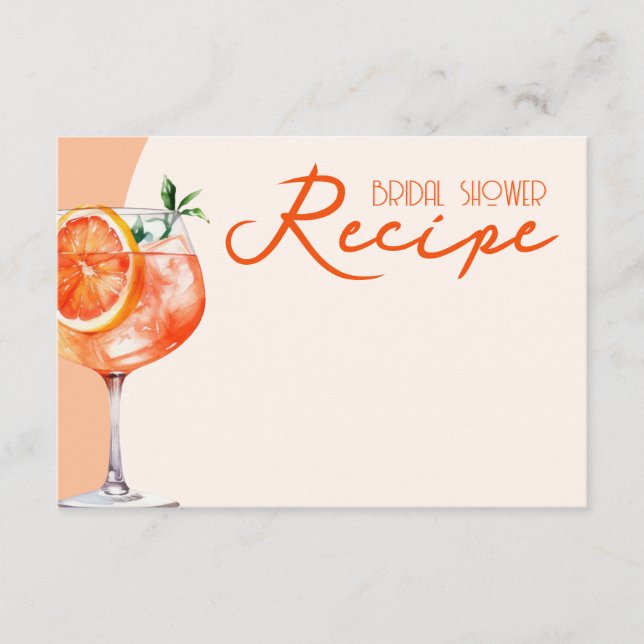 Modern love at first Spritz Bridal Shower Recipe Enclosure Card (Front)