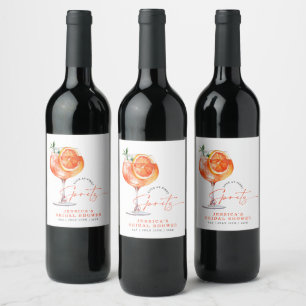 Modern Love At First Spritz Bridal Shower  Wine Label