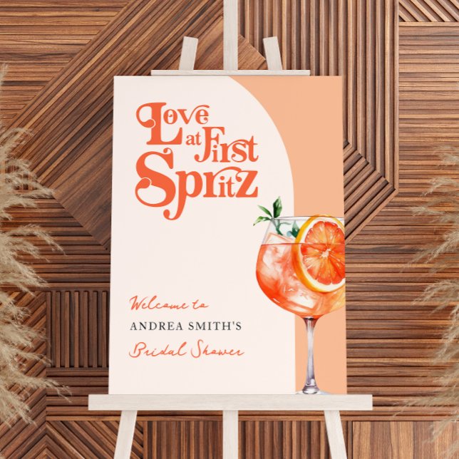 Modern Love at First Spritz Retro Bridal Shower  Foam Board (Creator Uploaded)