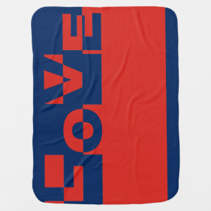 Modern LOVE Banner + your backgr. & ideas Stroller Blanket