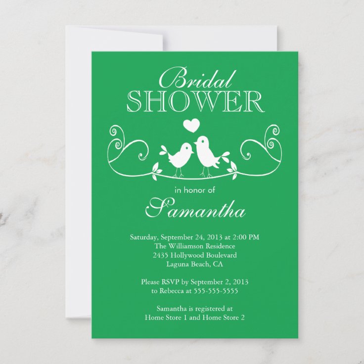 Modern Love Birds Bridal Shower Invitation Zazzle