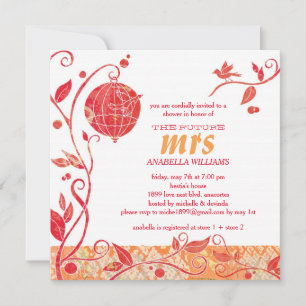 Modern Love Birds Bridal Shower Invitation